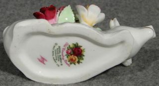 Royal Albert Old Country Roses Figurine Pig w Flowers Bouquet © 1962 