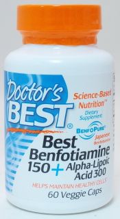 Best Benfotiamine 150 Alpha Lipoic Acid 300 by Doctors Best 60 VCaps 