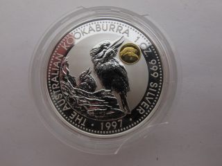 1997 Australia $1 Phoenix Gold Mark Kookaburra 1 oz 999 Silver Coin 