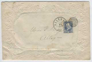  1c Banknote Valentine Cover and 3D Valentine 1876 Allegan Mich
