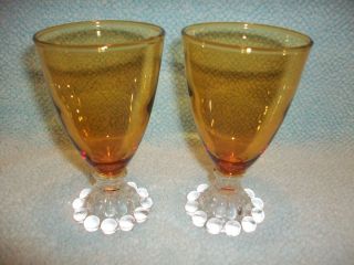   Depression Glass Amber Candlewick Boopie Berwick Wine Glasses