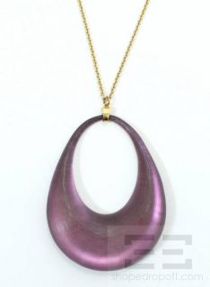 Alexis Bittar Purple Lucite Gold Chain Pendant Necklace