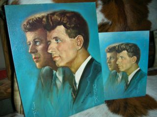 Alton Tobey litho Kennedy Brothers JFK RFK 1960s Art Treasures INC NY 