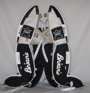 Used Brians Altralite Size 31 Black White Ice Hockey Goalie Leg Pads