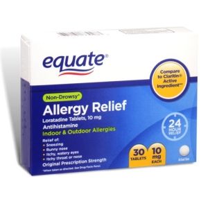 Allergy Relief Loratadine 10 MG 30 Tablets Equate