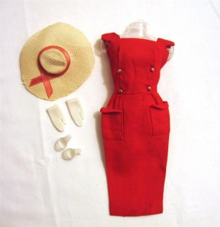 Vintage Barbie 986 Red Sheath Sensation Complete with Hat Excellent 