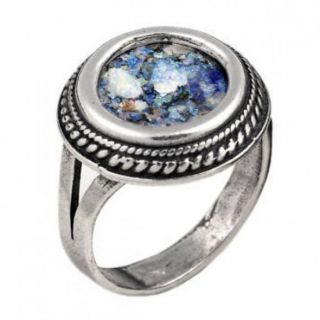   925 Sterling Silver Ancient Roman Glass Ring Custom Size