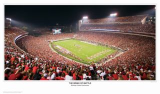 Georgia Bulldogs Football Brink of Battle Sanford Stadium Poster Print 