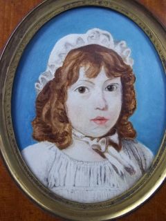 Edwardian Portrait Miniature of a Young Girl