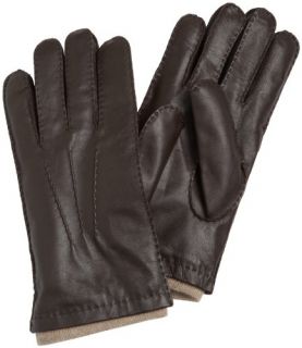 120 Amicale Mens Brown Cashmere Lined Mens Leather Dress Gloves Large 