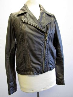 Andrew Marc Womens Brown Leather Jacket Medium