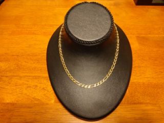 14k Yellow Gold 24 Figaro Necklace Wear or Scrap