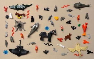 50 Lego Animal Minifigs Horse Birds Shark Monkey Frog Spider Fish More 