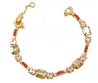 10K Bright Gold Plated Andalusia Color Collection Bracelet by Sorrelli 