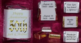 30 50th Anniversary Custom Candy Labels Wrappers Favors