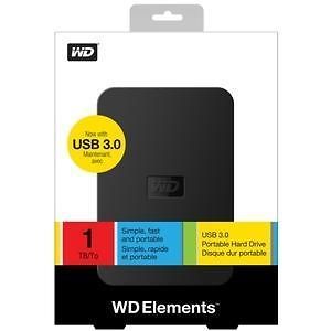 Western Digital Elements SE 1TB Portable Hard Drive in External Hard 