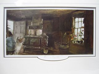 Andrew Wyeth Pencil Signed Print Wood Stove 