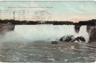 Antique Postcard c1910s Inspiration Point Niagara Falls