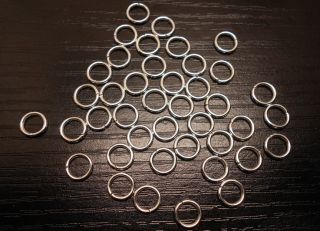 120 Pcs Silver plated split Open Jump Rings findings connectors 8x1 2 