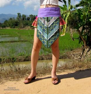     Genuine Hand Made Mong Thai Hill Tribe Hmong Skirt Sash in Violet