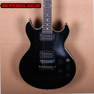 Vintage Fender Flame Electric Guitar Black Made In Japan Hard Case