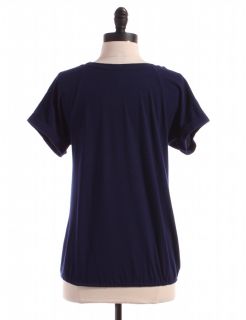 sequin front t shirt by ann taylor loft size s blue short sleeve t 