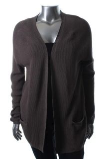 Anne Klein New Brown Long Sleeve V Neck Fly Away Cardigan Sweater Top 