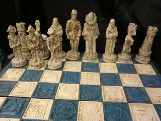 Antique Estate stone chess set. Hand crafted, RARE and collectible 