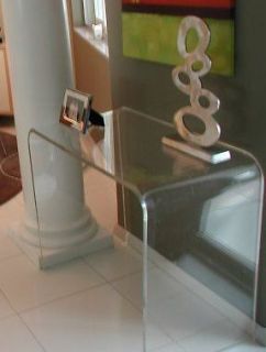 acrylic console table desk lucite waterfall sofa 