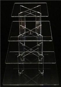 tier square acrylic cupcake party wedding cake stand from