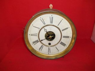 Antique Vintage 8 Day Key Wind Time Only SHIP Clock