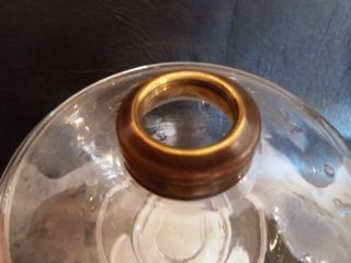  Antique Waterbury USA Kerosene Oil Lamp Milk Glass Depression Glass 