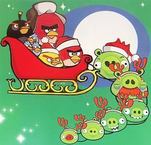 NEW CHRISTMAS ANGRY BIRDS gift wrap party 16 sheets wrapping paper