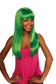 Womens Long Green Wig Mermaid Hair Costume Sexy Aqua Bangs Nicki Minaj 