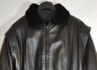 Bernini Mens Black Genuine Mink Leather Reversible Jacket Size SM Med 