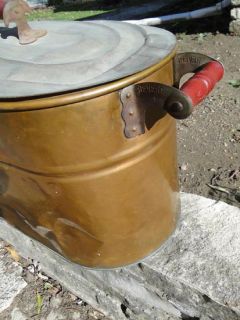 Antique Copper Kettle Boiler Revere Wood Handle Vintage Victorian 