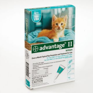 Advantage II Flea Control Treatment 4 Month Cats up to 5lbs Kitten 