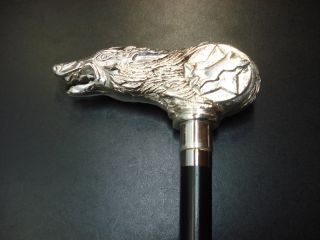 Wolfman Cane Pure Silver Bright Plated .999 Full Sized Wolf Man Lon 