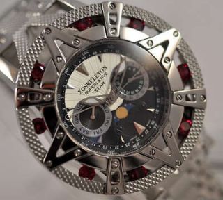 XOSkeleton Superlative Auto Steel watch w/Black Stones BNIB Limited 