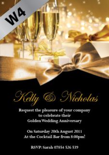 Personalised Wedding Anniversary Invitations 25th 50th