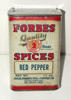 Forbes Quality Brand Spice Tin   Jas. H. Forbes Co.   St. Louis