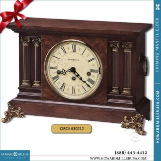 630212 Howard Miller Antique Key Wound Chiming Mantel Clocks cherry 