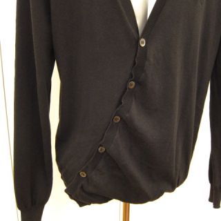   Alexander McQueen Assymetric Black Cotton Knitted Cardigan Sz M