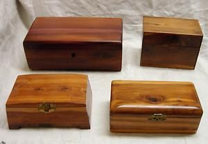 VINTAGE Cedar Chests SOLID WOOD Small jewelry boxes trinkets 