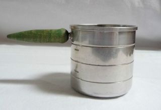 Vintage Wooden Handled Aluminum Measuring Cup
