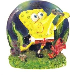 spongebob blowing bubbles aerating aquarium ornament
