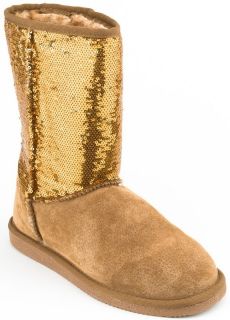 APRES By LAMO Women Shoes A218179 Sequin Boot 7 Gold NIB