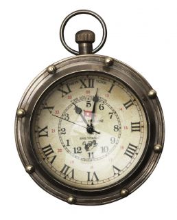 AUTHENTIC MODELS Bronze Porthole Eye Of Time Nautical Pocket Watch 
