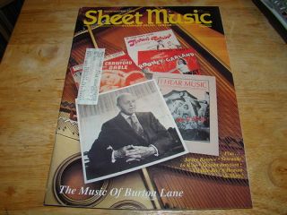 sheet music MAGAZINE MARCH / APRIL 1990 ~ MUSIC OF BURTON LANE
