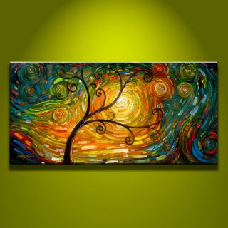 Modern Abstract Art Oil Painting on Canvas Tree Art
